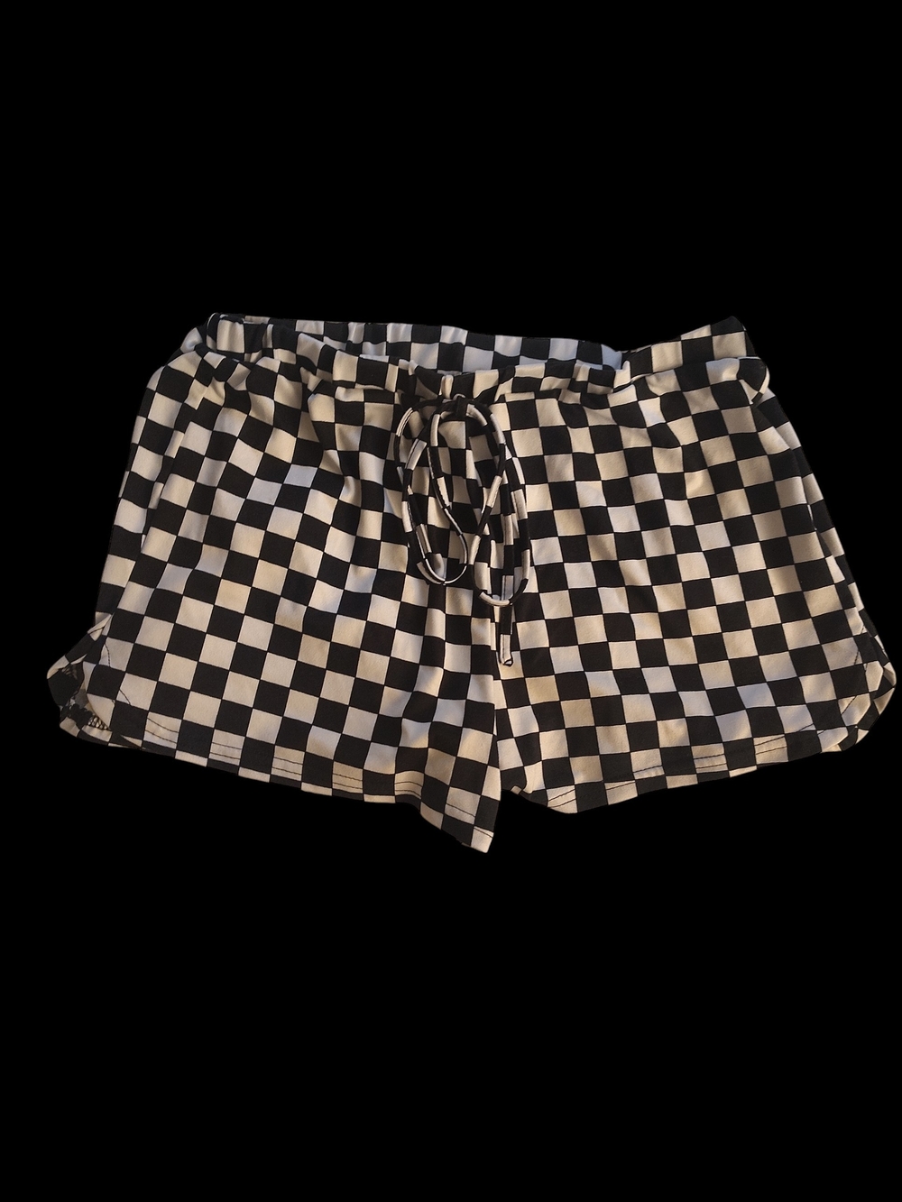 Source Unknown Black & White Checkerboard Athletic Shorts